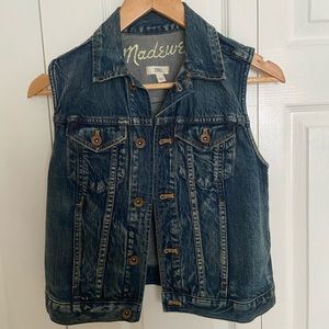 Madewell Denim Cropped Vest - XS